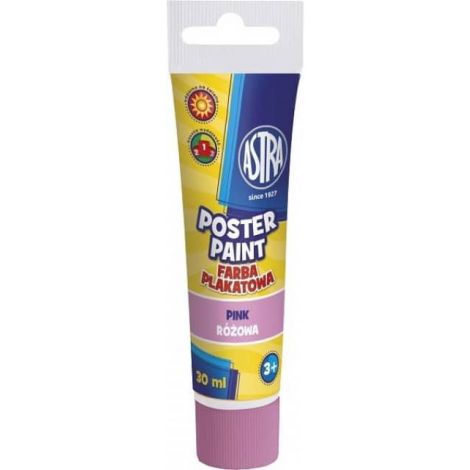 Farba plakatowa Astra, 30ml, różowa